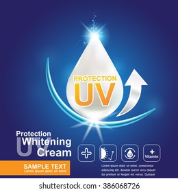 Protection UV and Whitening Cream Skin care concept