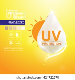 Protection UV and Whitening Cream Skin care concept