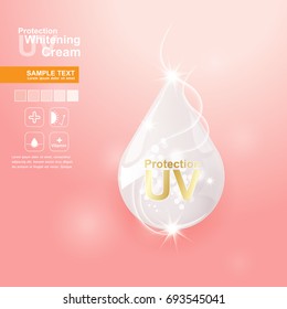 Protection UV and Whitening Cream Skin care concept