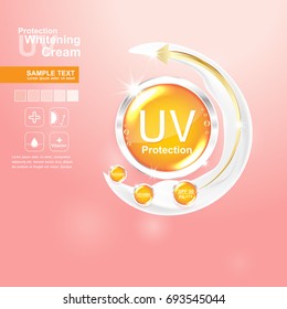 Protection UV and Whitening Cream Skin care concept