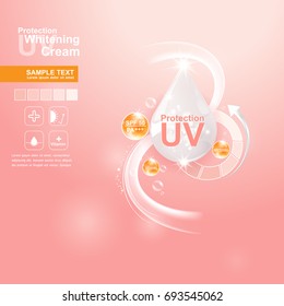 Protection UV And Whitening Cream Skin Care Concept