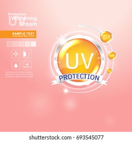 Protection UV and Whitening Cream Skin care concept