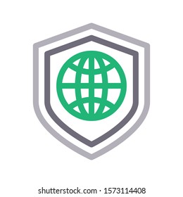 protection vector color line icon 