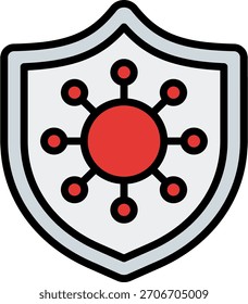 Diseño de Vector de protección en estilo moderno, concepto de prevención del VIH y prácticas de salud seguras, ilustración médica. Icono de línea llena