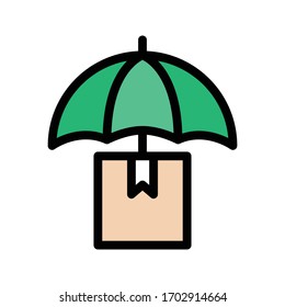 protection vector flat color icon 