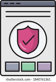 protection vector flat colour icon 
