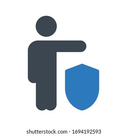 icono de color de glifo vectorial de protección 