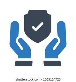protection vector glyph colour icon 