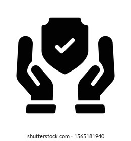 protection vector glyph flat icon 