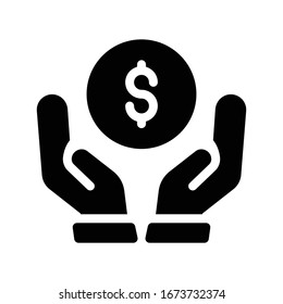 icono plano de glifo vectorial de protección 