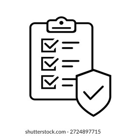 Ícone de vetor de proteção. Sinal de Ilustração de Defesa.  Símbolo de segurança. logotipo de segurança.
