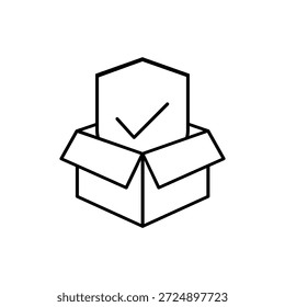 Ícone de vetor de proteção. Sinal de Ilustração de Defesa.  Símbolo de segurança. logotipo de segurança.