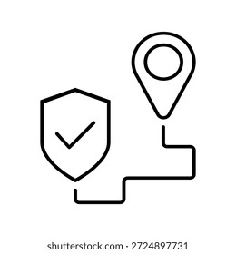 Icono de Vector de protección. Signo de ilustración de defensa.  Símbolo de seguridad. logotipo de seguridad.