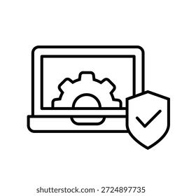 Ícone de vetor de proteção. Sinal de Ilustração de Defesa.  Símbolo de segurança. logotipo de segurança.