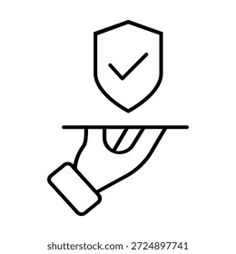 Ícone de vetor de proteção. Sinal de Ilustração de Defesa.  Símbolo de segurança. logotipo de segurança.