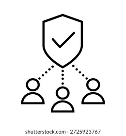 Ícone de vetor de proteção. Sinal de Ilustração de Defesa.  Símbolo de segurança. logotipo de segurança.