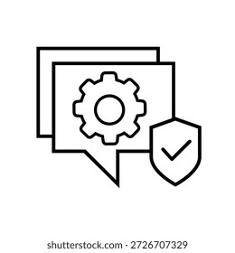 Ícone de vetor de proteção. Sinal de Ilustração de Defesa.  Símbolo de segurança. logotipo de segurança.