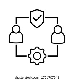 Ícone de vetor de proteção. Sinal de Ilustração de Defesa.  Símbolo de segurança. logotipo de segurança.