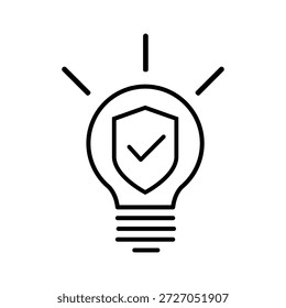 Ícone de vetor de proteção. Sinal de Ilustração de Defesa.  Símbolo de segurança. logotipo de segurança.