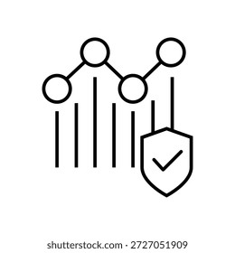 Ícone de vetor de proteção. Sinal de Ilustração de Defesa.  Símbolo de segurança. logotipo de segurança.