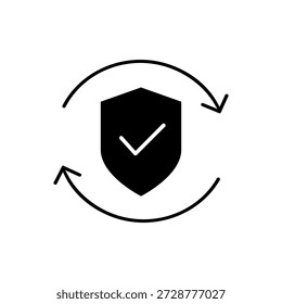 Icono de Vector de protección. Signo de ilustración de defensa.  Símbolo de seguridad. logotipo de seguridad.