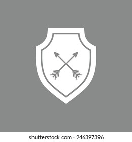 Protection. Vector  icon. The illustration on gray background