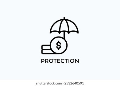 Icono de Vector de protección o ilustración de logotipo