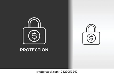 Ilustración aislada del símbolo del Vector, del icono o del logotipo de la protección