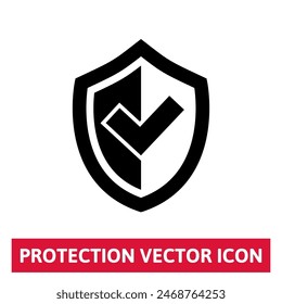 Symbol für Schutz-Vektorgrafik. Schild und Häkchen. 