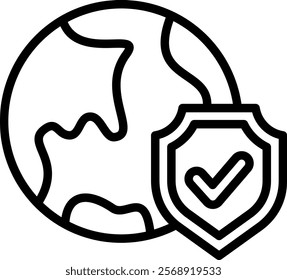 Protection Vector Lineal Icon On White Background.