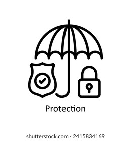Protection vector  outline icon style illustration. EPS 10 File