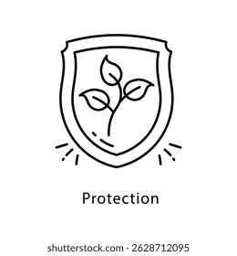 Icono de estilo de contorno de Vector de protección. Archivo Eps 10