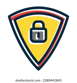 Protection Vector Thick Line Filled Dark Colors Icons For Personal And Commercial Use.
