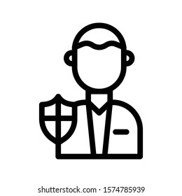 protection vector thin line icon
