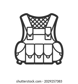 Schutzweste, Vektorflachsymbol für Paintball und Airsoft