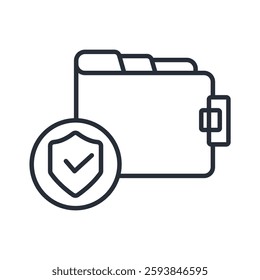 protection and wallet icon. vector.Editable stroke.linear style sign for use web design,logo.Symbol illustration.