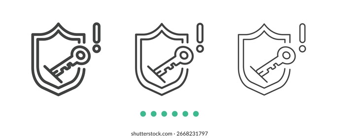 Protection warning icon. Thin line icon vector