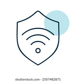 Protection wifi vector icon. Private network. Shield with wi-fi symbol. Security sign. Graph symbol for your web site design, logo, app, UI