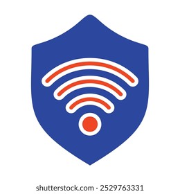 Protection wifi vector icon. Private network. Shield with wi-fi symbol. Security sign. Graph symbol for your web site design, logo, app, UI