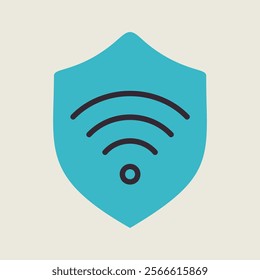 Protection wifi vector icon. Private network. Shield with wi-fi symbol. Security sign. Graph symbol for your web site design, logo, app, UI