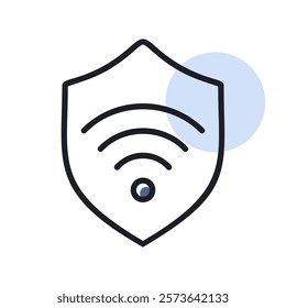 Protection wifi vector icon. Private network. Shield with wi-fi symbol. Security sign. Graph symbol for your web site design, logo, app, UI