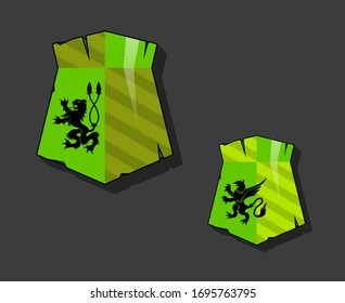 Protection wood old shield Coat of arms sign. Safety badge icon. Privacy color banner old shield. Security label icon. Defense tag. Presentation military sticker shape. defense safeguard shield sign
