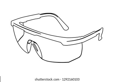 protection working glasses contour vector illustration