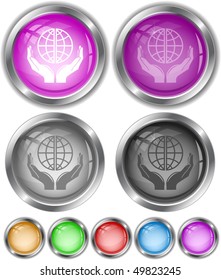 Protection world. Vector internet buttons.