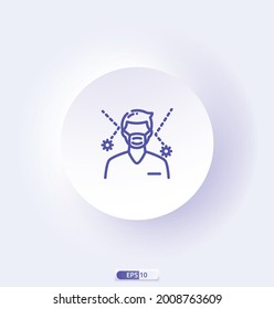 protection_mask Icon. Medicine and Healthcare vector line icons, sign and symbols in flat design medicine and health with elements for mobile concepts and web apps.