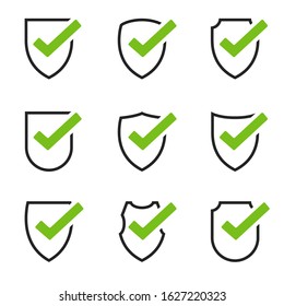 Protections set, icon. Graphic template. Vector illustration.