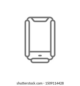 Protective anti crash smartphone case line icon.