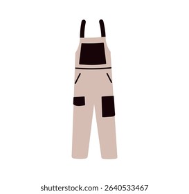 Protective apron icon, industrial safety clothing with pocket, personal workwear equipment for workers, garment used in factory or workshop, uniform for labor protection flat vector illustration.
