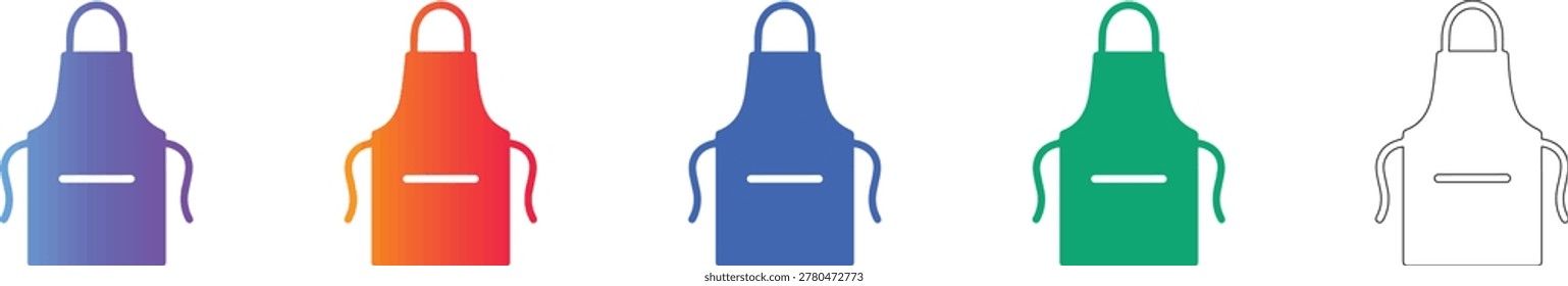 Protective Apron Icon Set vol 3880