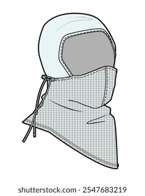 Protective balaclava hat vector design mockup template.